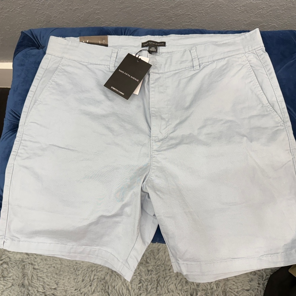 Saks Fifth Avenue Light Blue Flat Front Shorts